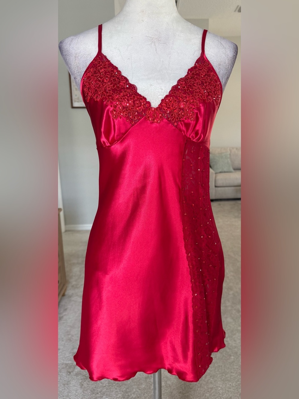 Red Slip Dress Dance Costume